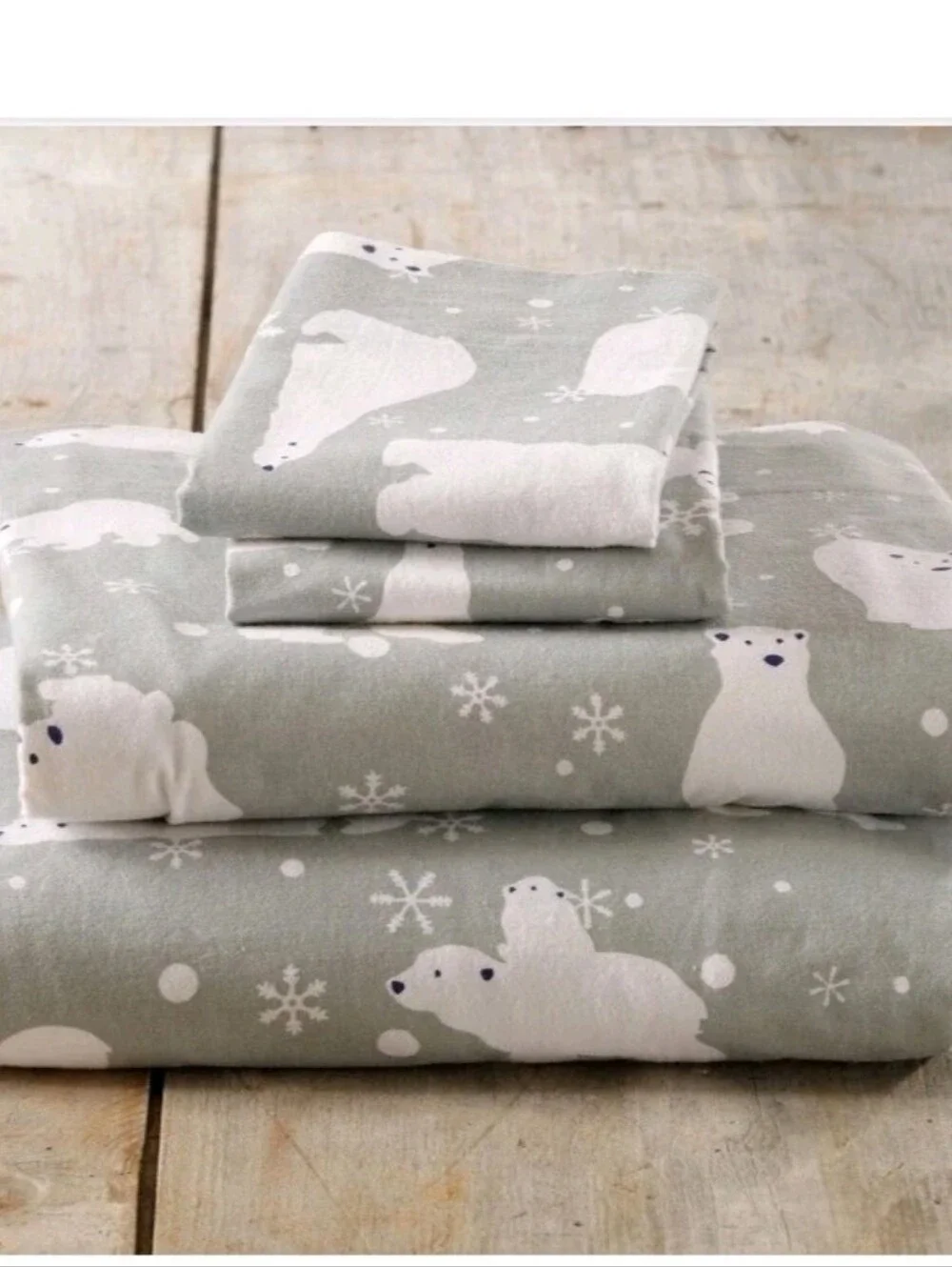 Great Bay Home Heavyweight 100% flannel Full Size sheet set polo bears